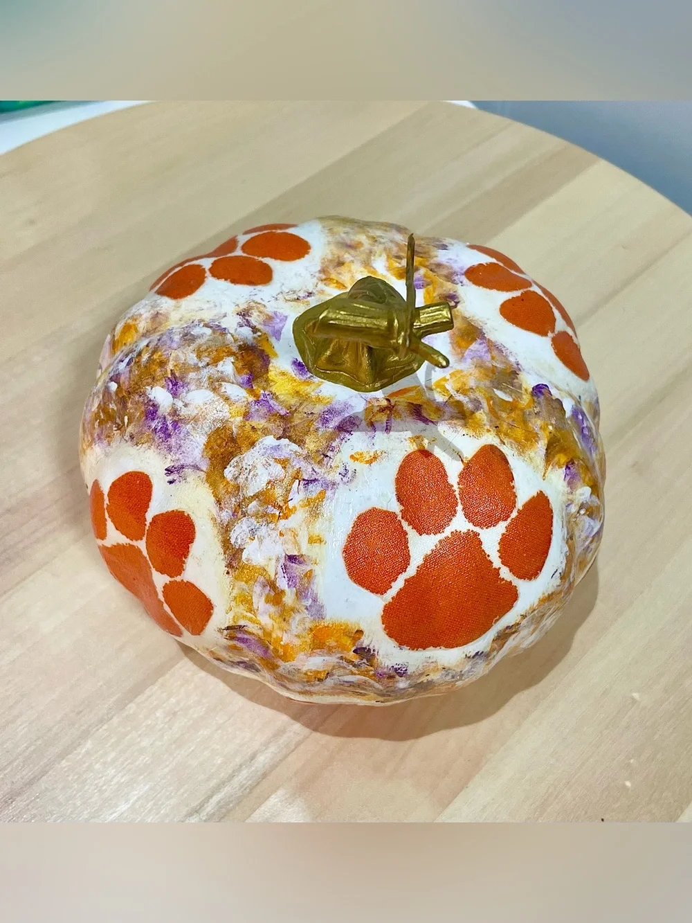 Clemson Themed Pumpkin